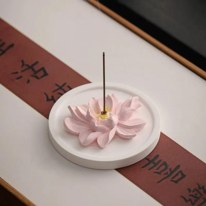 New Creative Home Indoor Incense Burner Incense Lotus Incense Holder Incense Base Purifying Air Tea Table Aromatherapy Ornaments 3