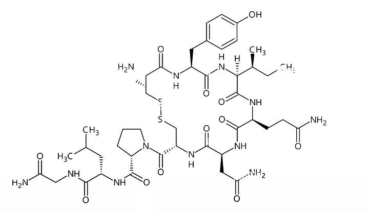 Oxytocin molecular structure illustration