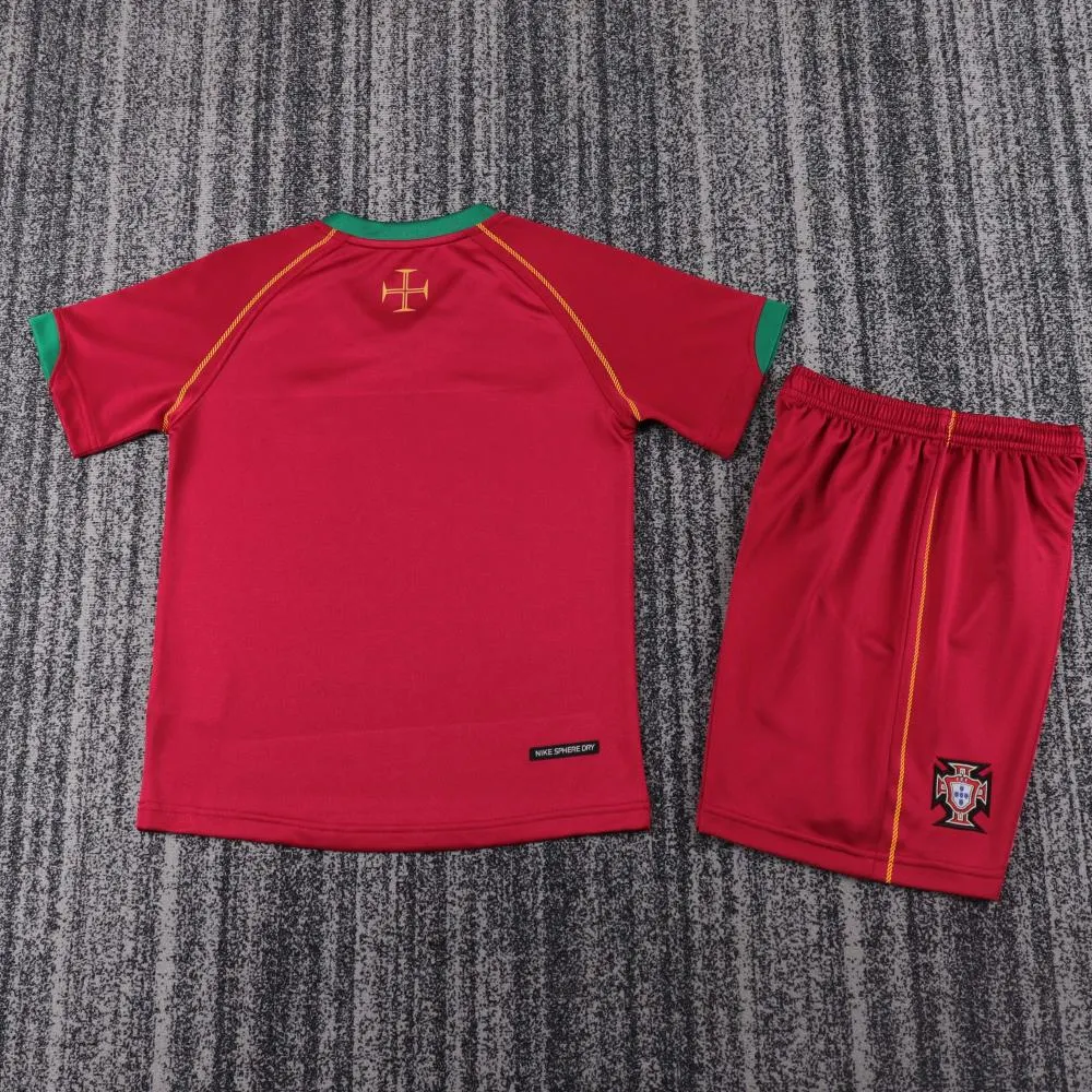2006 Retro Portugal Home Football Shirt 1:1 Thai Quality Kids Size
