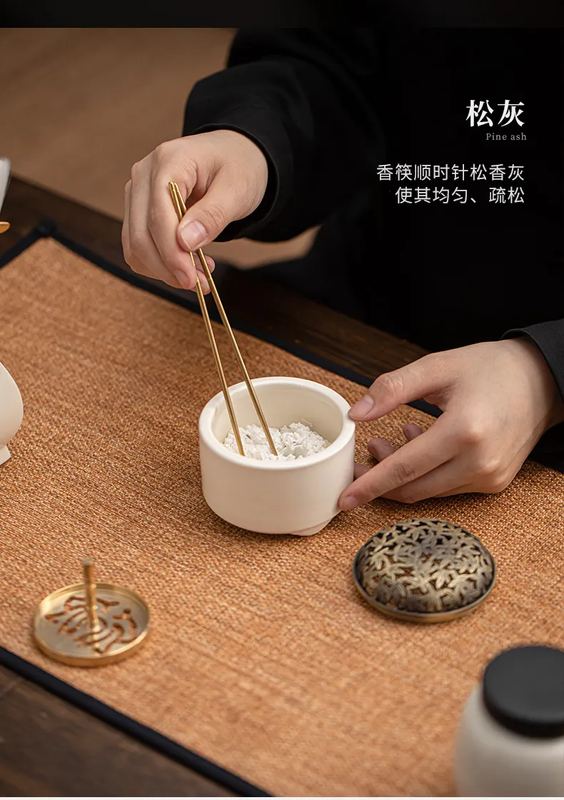 Premium White Ceramic Incense Seal Kit with Powder Jar 18