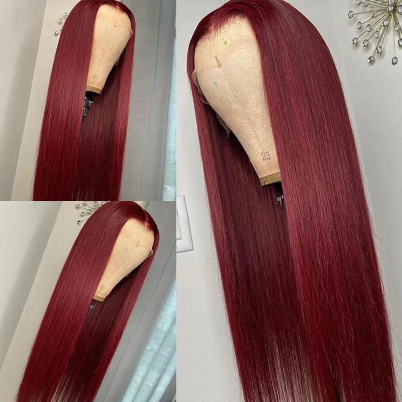 [30Inch for Only $119] Hot Star 13x6 HD Lace Front Wig Human Hair Wigs 99J Red Burgundy Colored 13x4 HD Transparent Ginger Blonde Pre Plucked Lace Frontal P4/27 Highlight Human Hair Straight Wigs Honey Blonde Body Wave Wigs