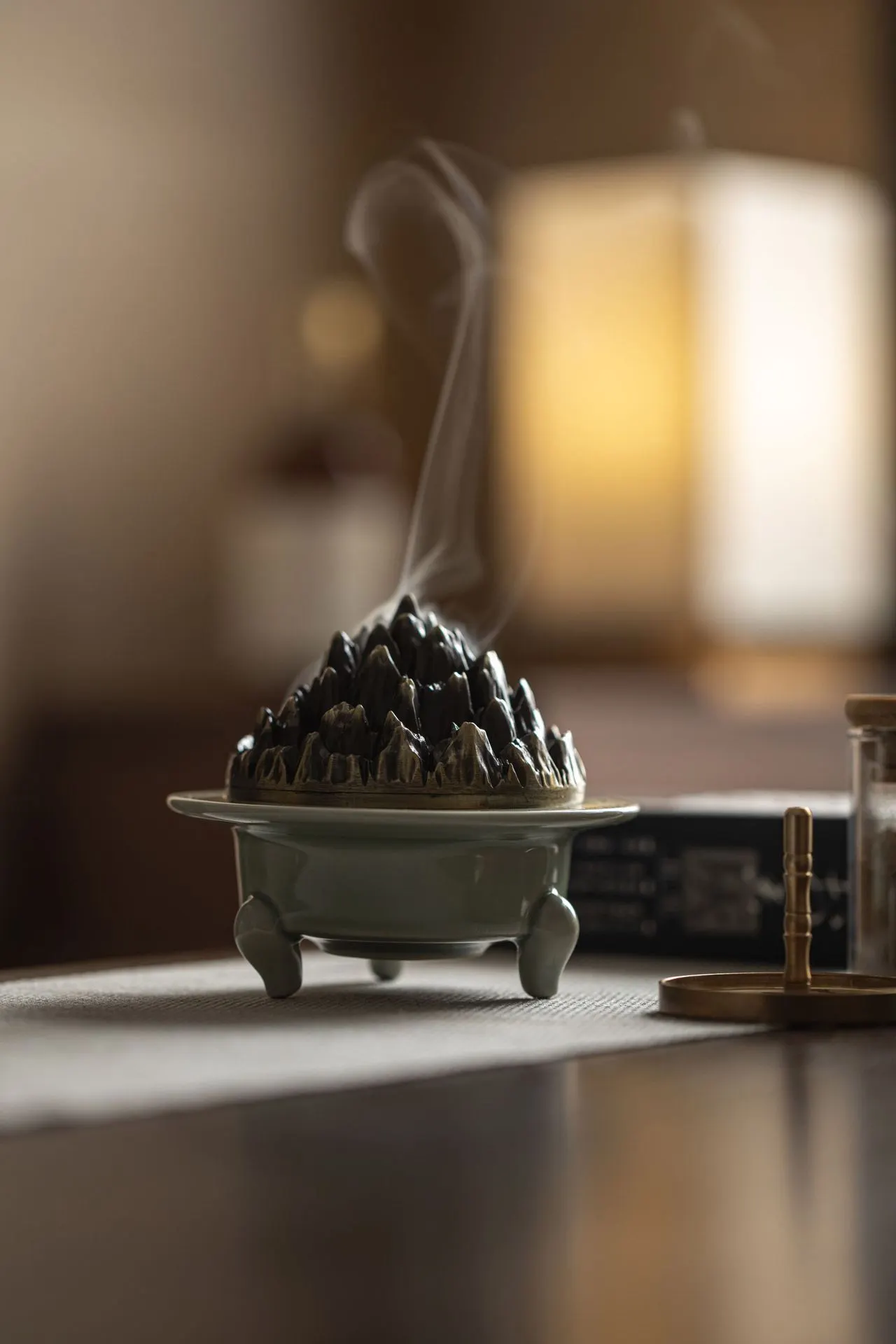 Literati incense teaching set entry-level incense burner coil incense line incense suit pure copper incense burner tool household incense burner 10