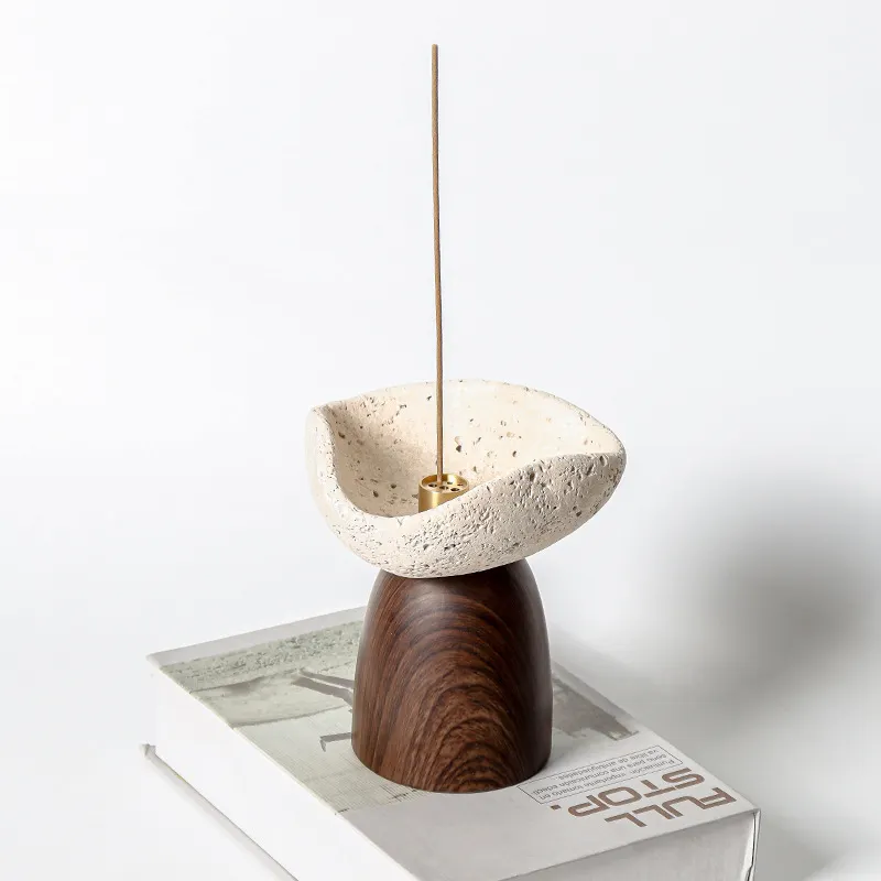 Cross-Border Light Luxury Cement Home Wabi-Sabi Style Incense Holder Indoor Desktop Aromatherapy Incense Burner Incense Base Small Ornaments 7