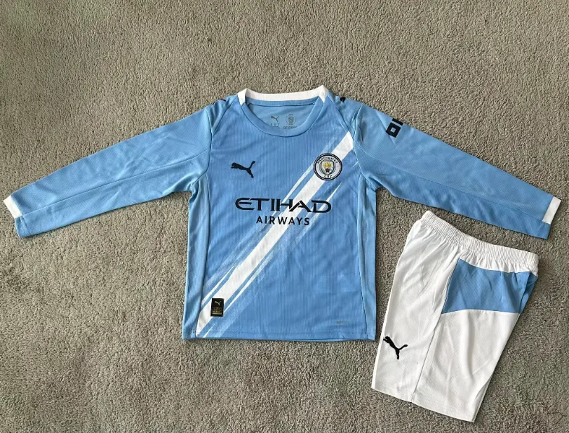 2025/2026 Long Sleeve Manchester City Home 01 Football Jersey 1:1 Thai quality Kids Size