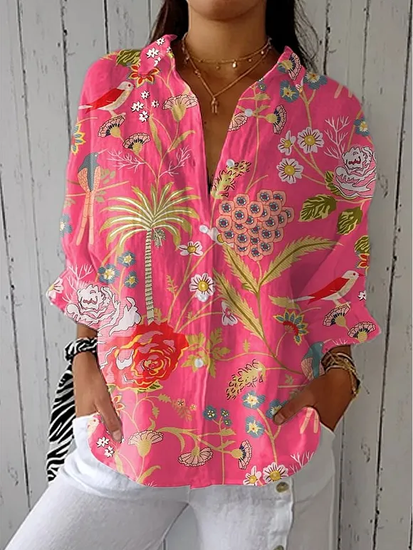 Vintage Floral Print Dress with an Artistic Flair