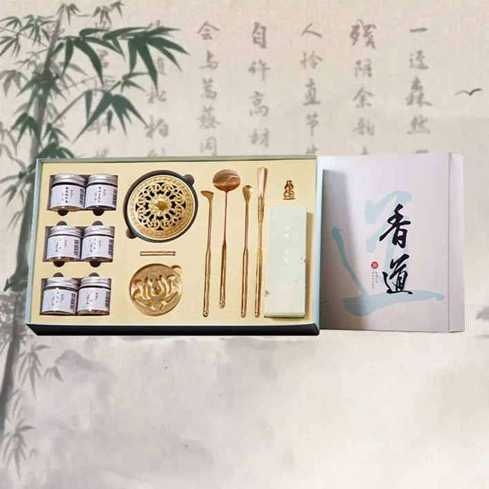 Professional Brass Incense Burner Kit - Lotus Powder Incense Set 5