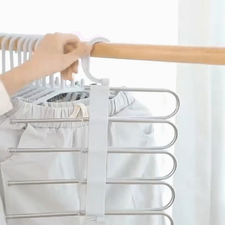 Multi-functional pants rack in use