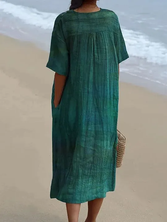 Women's Fish Art Cartoon Pattern Art Print Flowy Dress