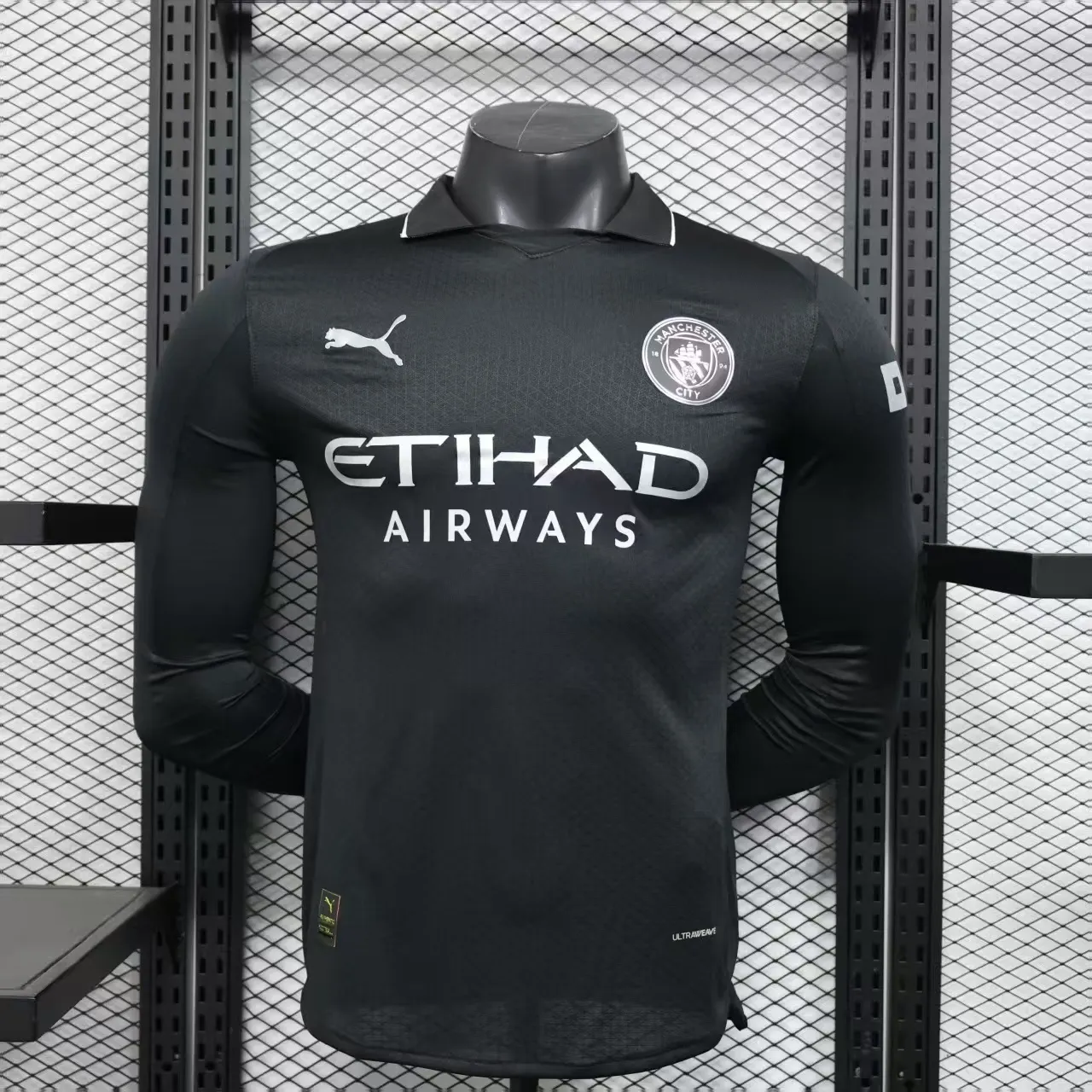 2025/2026 Long Sleeve Player Version Manchester City Away Football Shirt 1:1 Thai Quality