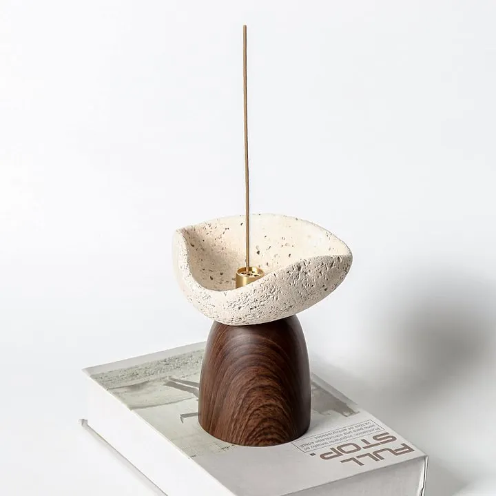 Cross-Border Light Luxury Cement Home Wabi-Sabi Style Incense Holder Indoor Desktop Aromatherapy Incense Burner Incense Base Small Ornaments 15