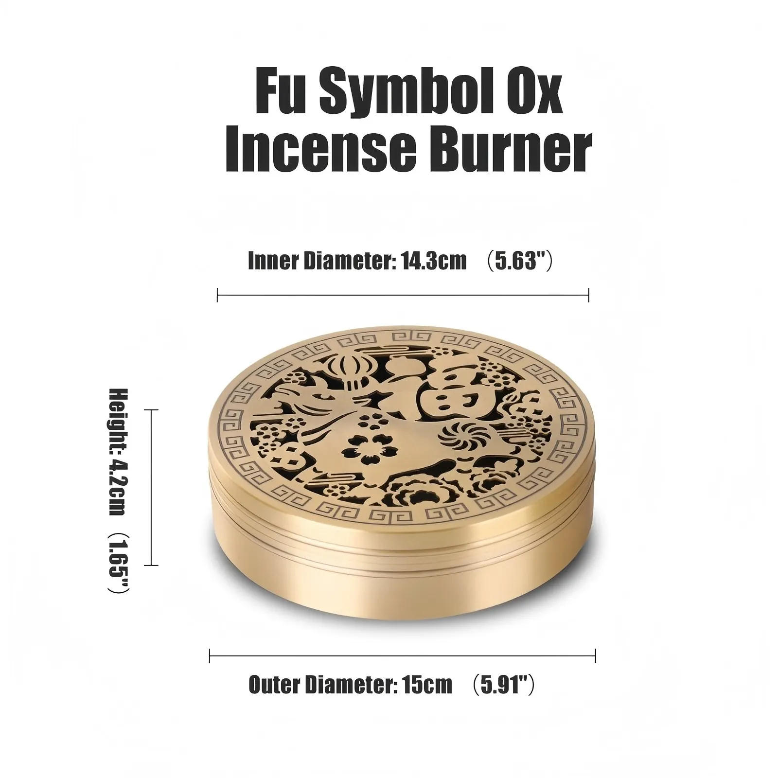 NingNatural 12cm Grand Bronze Incense Censer & Seal Mold