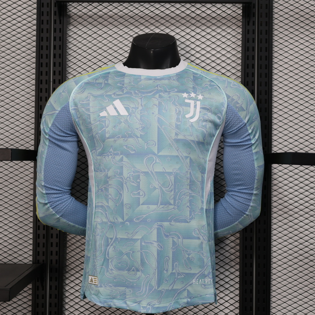 2025/2026 Long Sleeve Player Version Juventus Away Football Shirt 1:1 Thai Quality