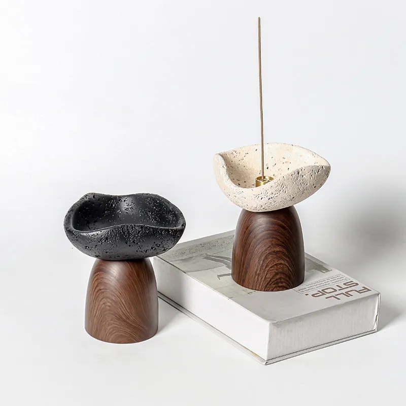 Cross-Border Light Luxury Cement Home Wabi-Sabi Style Incense Holder Indoor Desktop Aromatherapy Incense Burner Incense Base Small Ornaments 6