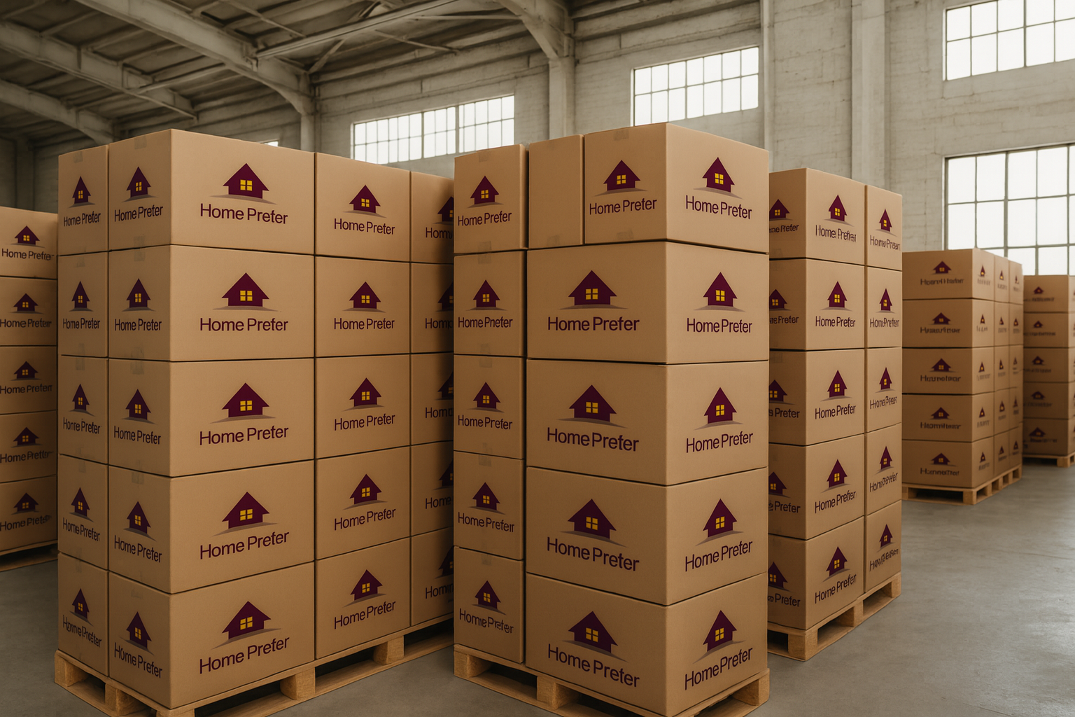 Stacks of finished hats ready for packing