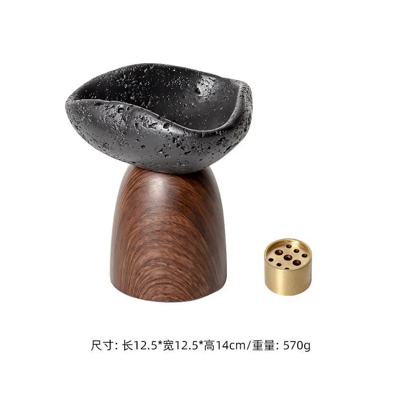 Cross-Border Light Luxury Cement Home Wabi-Sabi Style Incense Holder Indoor Desktop Aromatherapy Incense Burner Incense Base Small Ornaments