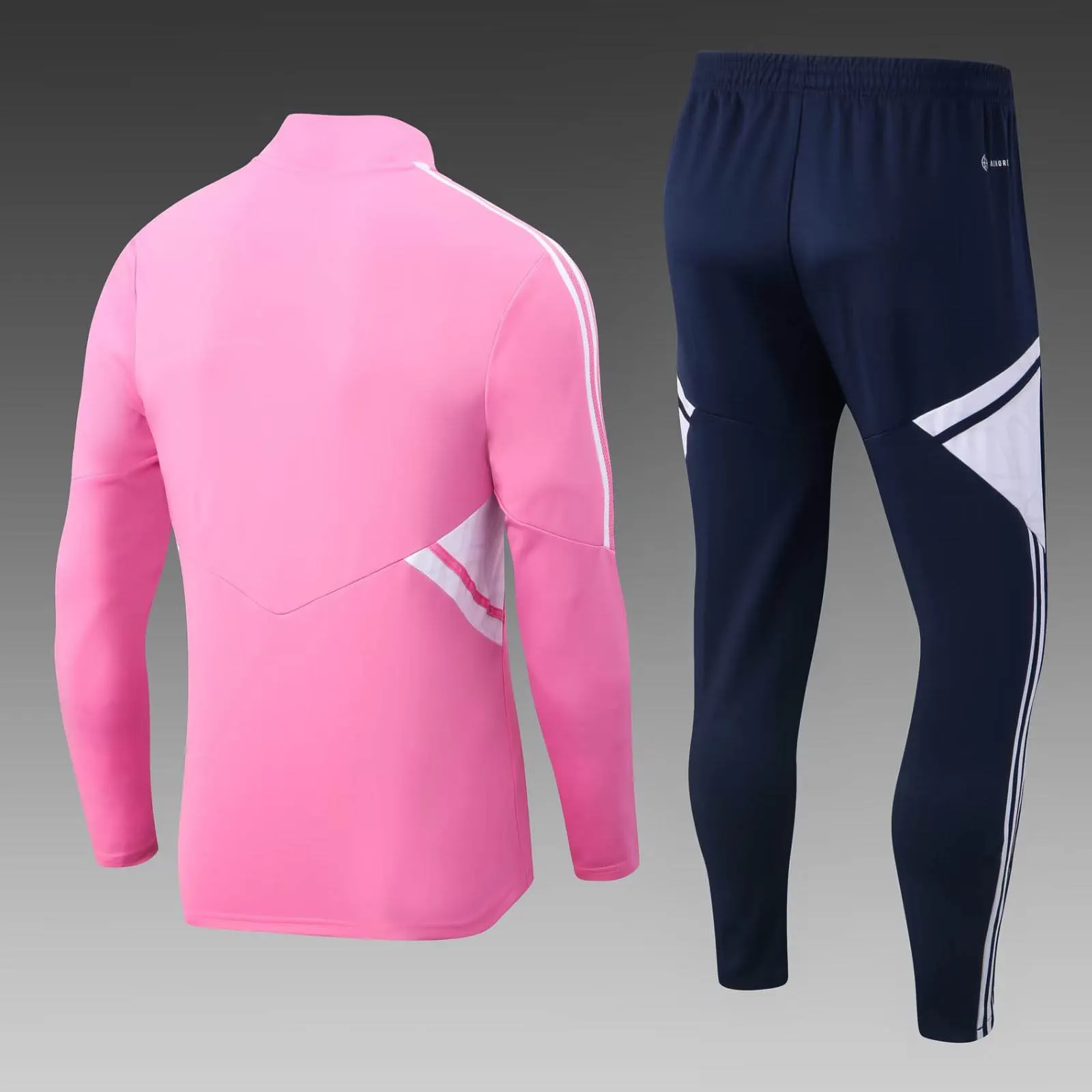 2022/2023 Lyonnais Half-Pull Training Suit Pink Football Shirt Set