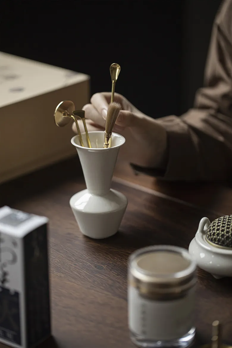 Luxury Zen Incense Burner Set - Elegant White Porcelain Kit 15