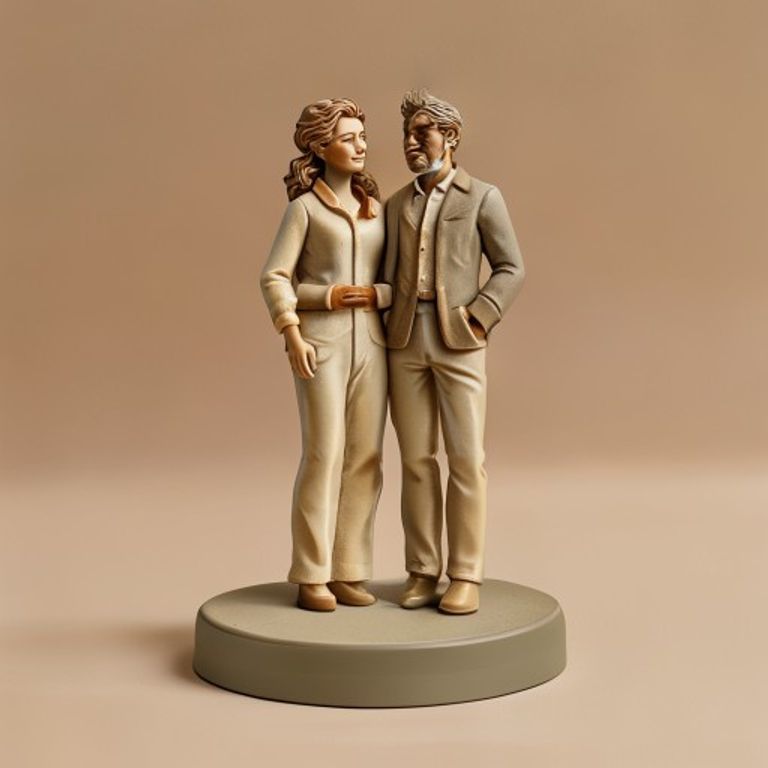 Custom two-person figurine