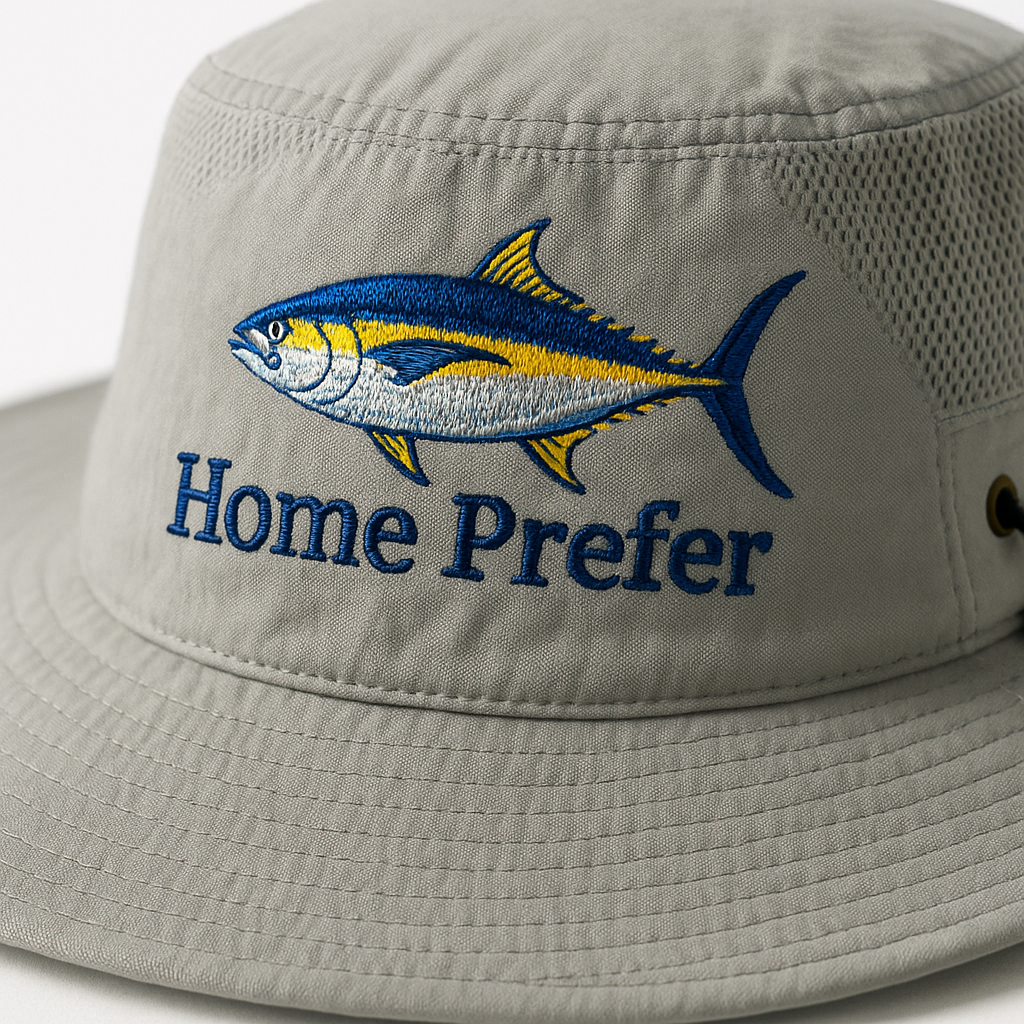 Physical embroidery sample on a beanie