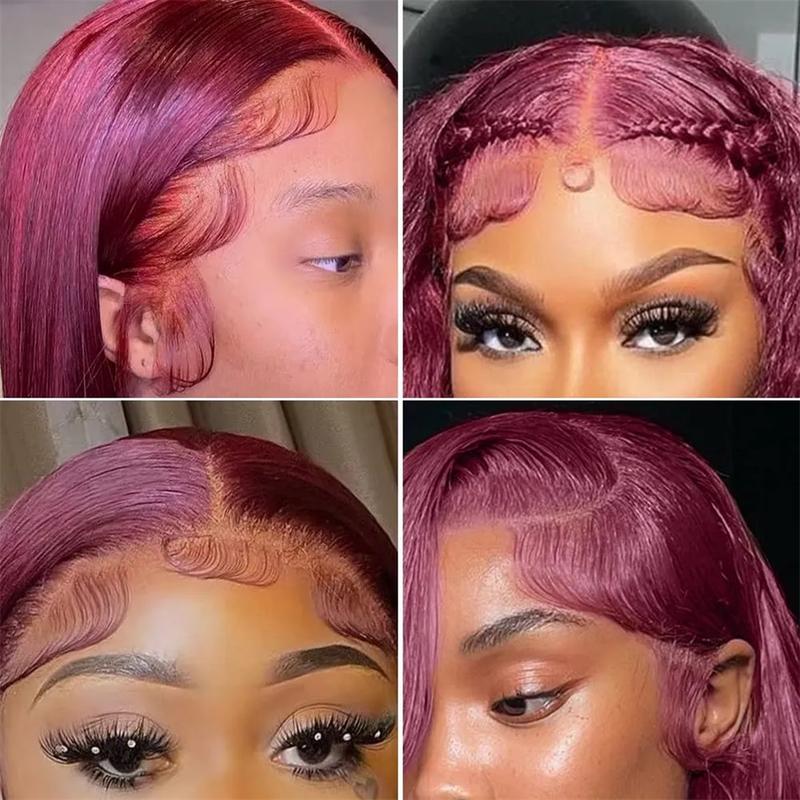 [30Inch for Only $119] Hot Star 13x6 HD Lace Front Wig Human Hair Wigs 99J Red Burgundy Colored 13x4 HD Transparent Ginger Blonde Pre Plucked Lace Frontal P4/27 Highlight Human Hair Straight Wigs Honey Blonde Body Wave Wigs