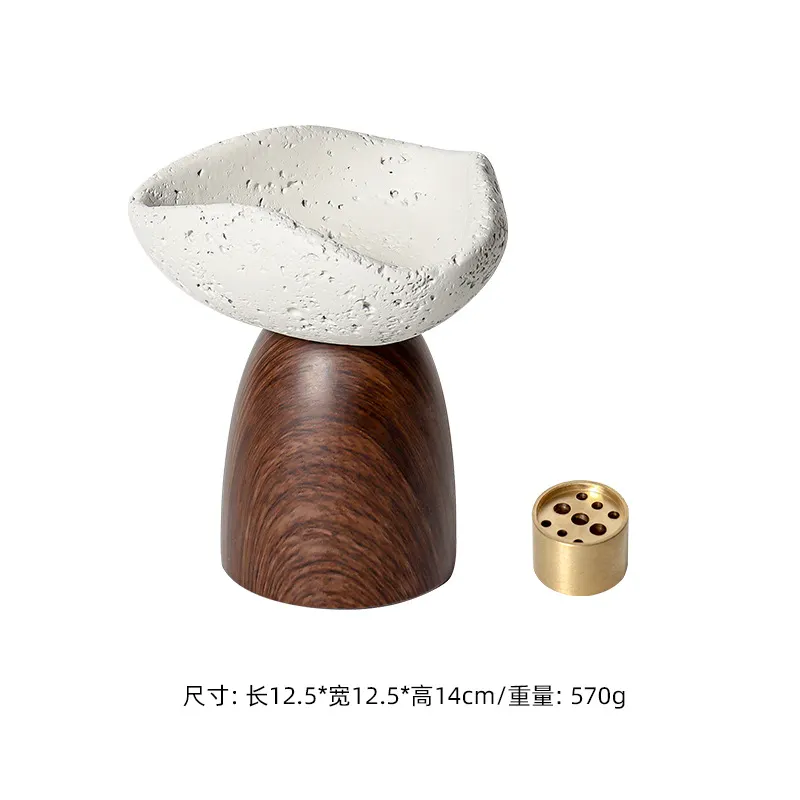 Cross-Border Light Luxury Cement Home Wabi-Sabi Style Incense Holder Indoor Desktop Aromatherapy Incense Burner Incense Base Small Ornaments 10