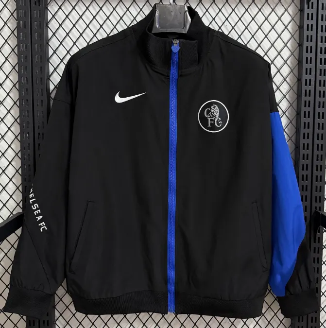 2025/2026 Chelsea Windbreaker Blue and Black Football Shirt 1:1 Thai Quality