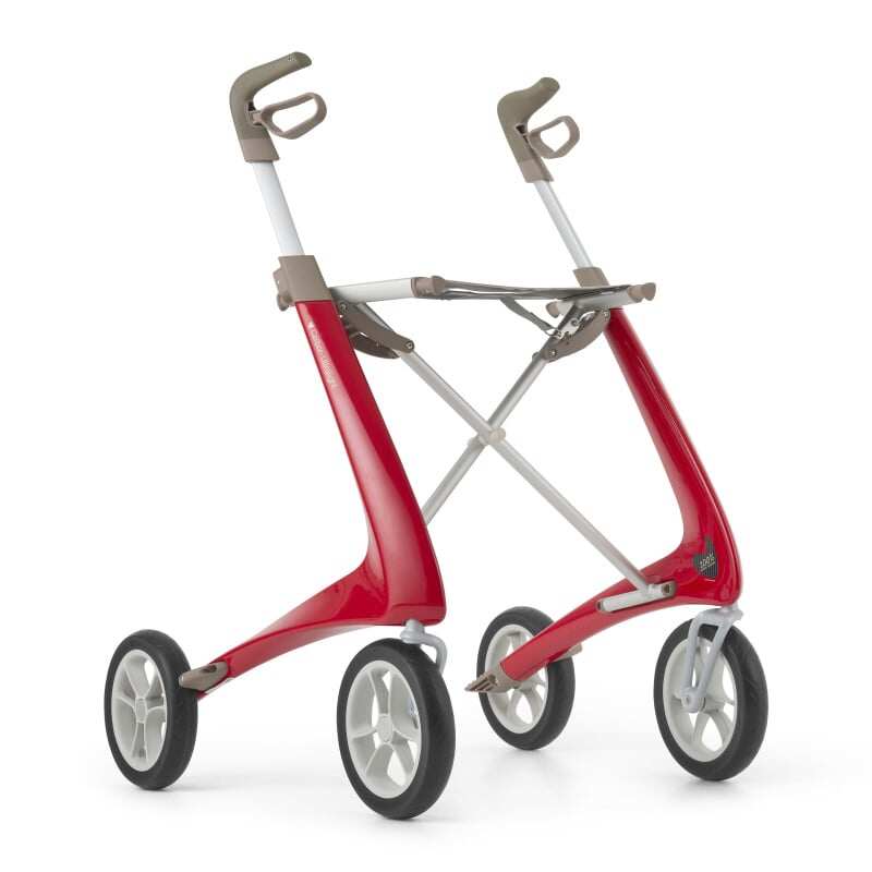 Carbon Ultralight Rollator-Red-regular