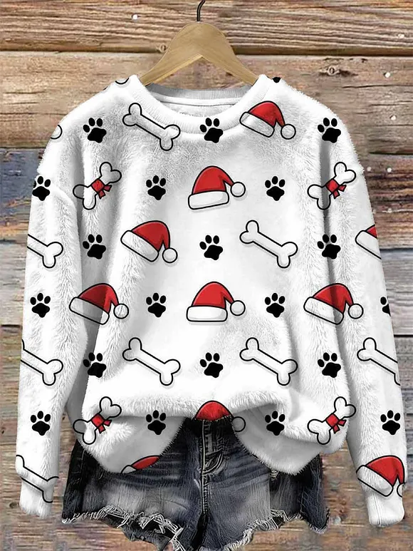 Vintage Christmas Pattern Long Sleeve Sweatshirt