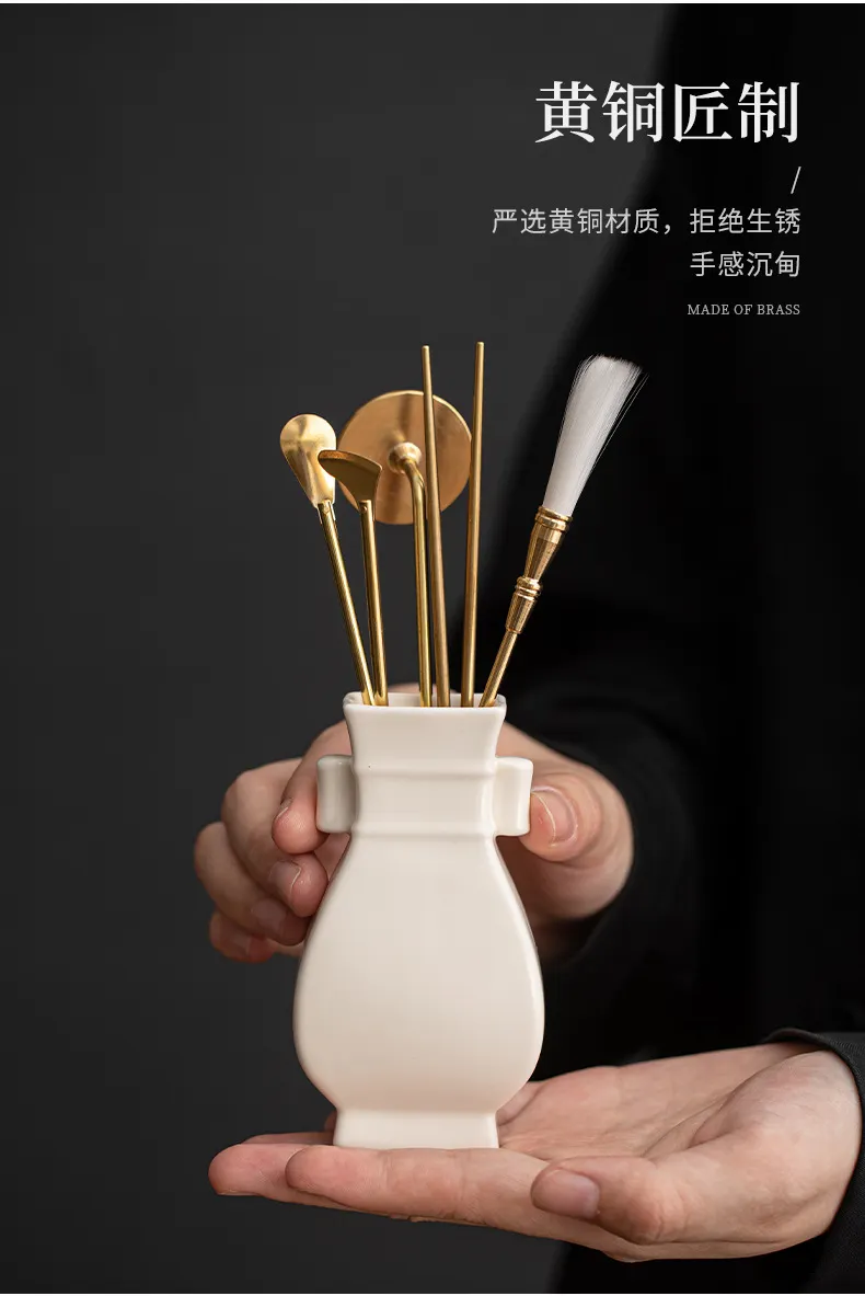 Premium White Ceramic Incense Seal Kit with Powder Jar 27