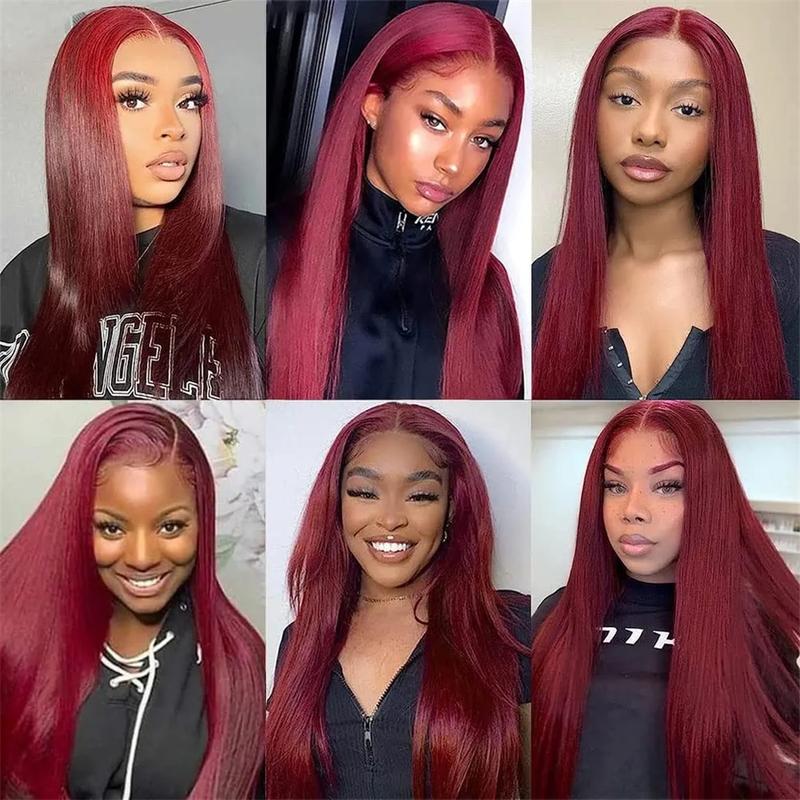 [30Inch for Only $119] Hot Star 13x6 HD Lace Front Wig Human Hair Wigs 99J Red Burgundy Colored 13x4 HD Transparent Ginger Blonde Pre Plucked Lace Frontal P4/27 Highlight Human Hair Straight Wigs Honey Blonde Body Wave Wigs