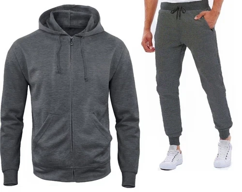 Tuta da Uomo di cotone Felpata Invernale Sportiva Completo Giacca Zip Pantaloni - Foto 5 di 14