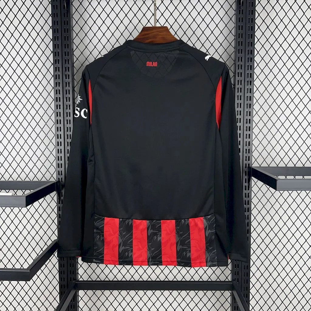 2025/2026 AC Milan Long Sleeves Home Football Jersey 1:1 Thai quality