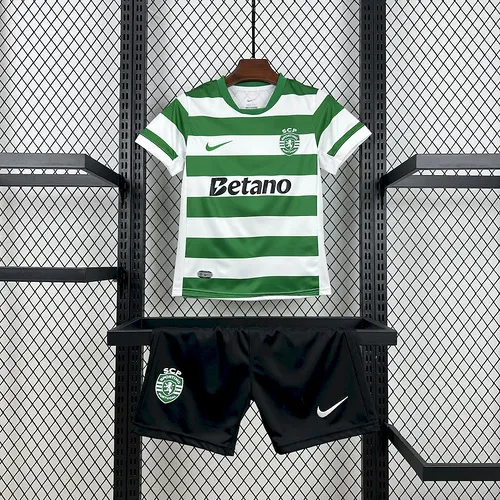 2025/2026 Sporting Lisbon Home Football Jersey Shirt 1:1 Thai Quality Kids Size