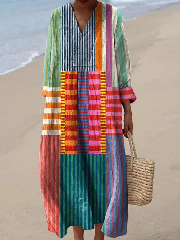 Cotton Dress for Women Featuring Abstract Artistic Design