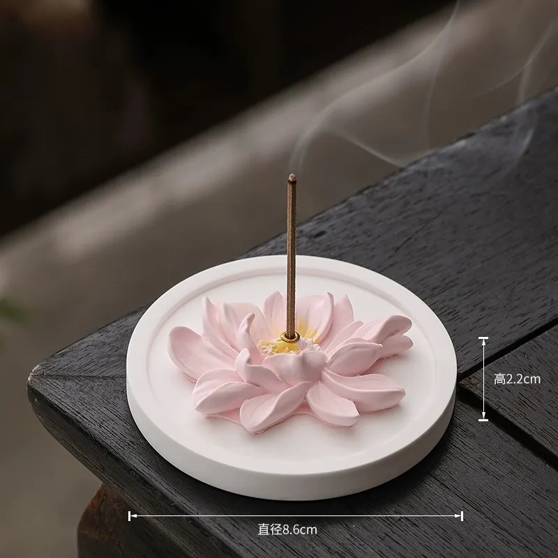 New Creative Home Indoor Incense Burner Incense Lotus Incense Holder Incense Base Purifying Air Tea Table Aromatherapy Ornaments 8