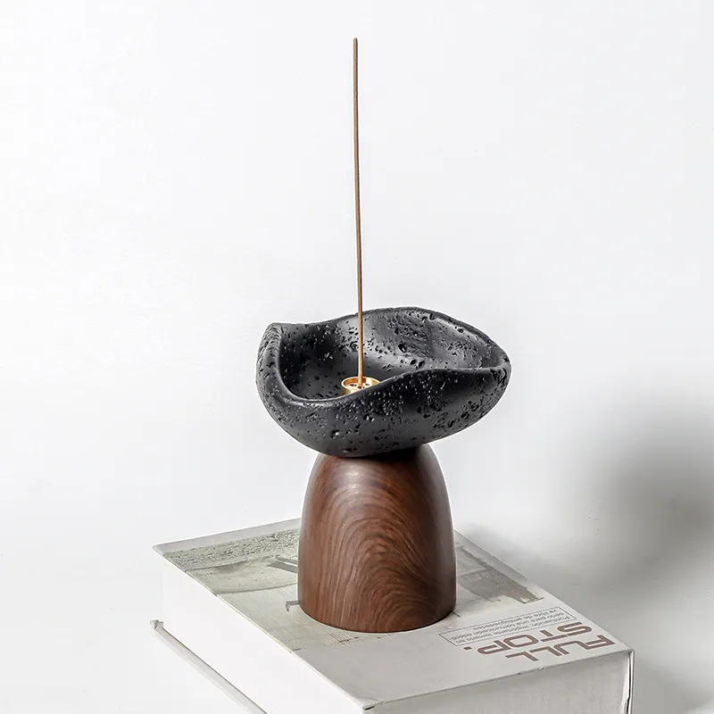 Cross-Border Light Luxury Cement Home Wabi-Sabi Style Incense Holder Indoor Desktop Aromatherapy Incense Burner Incense Base Small Ornaments 8