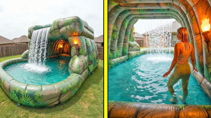 Inflatable Cave Waterfall Pools