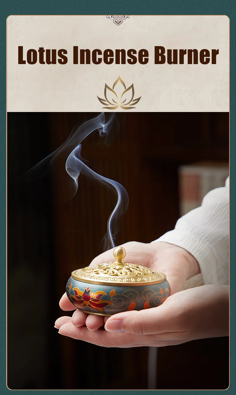 Professional Brass Incense Burner Kit - Lotus Powder Incense Set 11