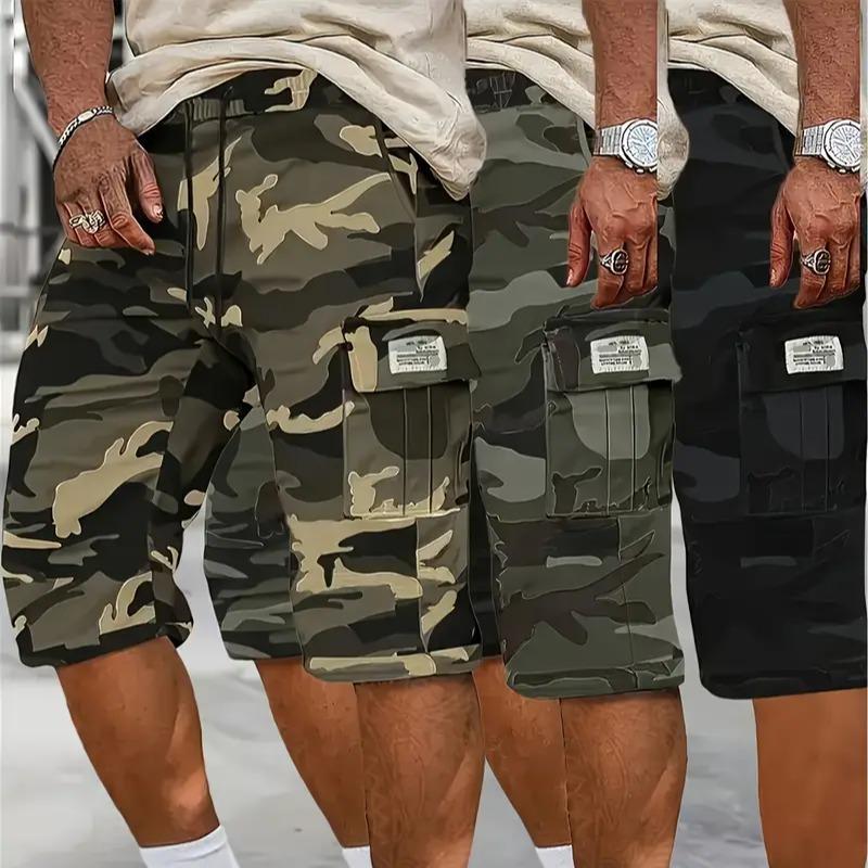 Camouflage Twill Pocket Shorts Three-Piece Set Men's Casual Khaki Green Black Trousers Suitable For Daily Wear Outfit Menswear mens shorts shorts for summer essential shorts bop shorts Breathable Drawstring Shorts streetwear sport Camouflage Twill Pocket Shorts Three-Piece Set Men's Casual Khaki Green Black Trousers Suitable For Daily Wear Outfit Menswear mens shorts shorts for summer essential shorts bop shorts Breathable Drawstring Shorts streetwear sport