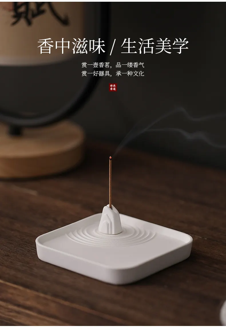 New Chinese-style Gypsum Incense Insertion, Aquilarum, Sandalwood Line Incense, Incense Pot Accessories Zen Incense Pot White Creative Ornaments 5