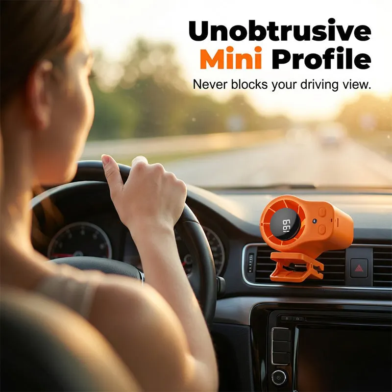 Portable turbo fan installed on a car air vent