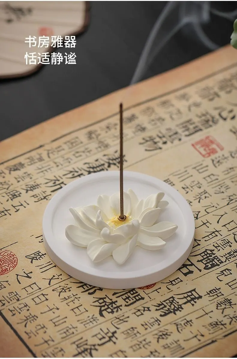 New Creative Home Indoor Incense Burner Incense Lotus Incense Holder Incense Base Purifying Air Tea Table Aromatherapy Ornaments 18