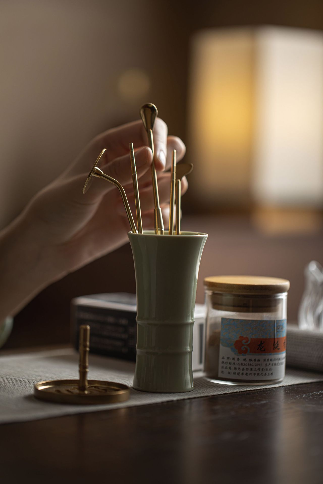 Literati incense teaching set entry-level incense burner coil incense line incense suit pure copper incense burner tool household incense burner 11