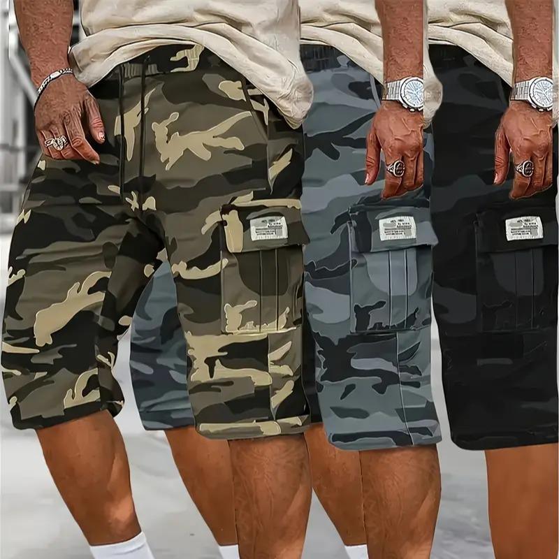 Camouflage Twill Pocket Shorts Three-Piece Set Men's Casual Khaki Green Black Trousers Suitable For Daily Wear Outfit Menswear mens shorts shorts for summer essential shorts bop shorts Breathable Drawstring Shorts streetwear sport Camouflage Twill Pocket Shorts Three-Piece Set Men's Casual Khaki Green Black Trousers Suitable For Daily Wear Outfit Menswear mens shorts shorts for summer essential shorts bop shorts Breathable Drawstring Shorts streetwear sport