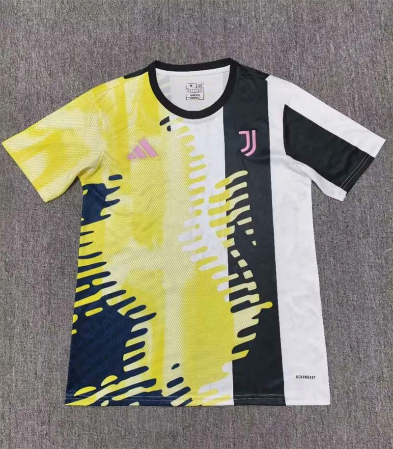 2024/2025 Juventus Pre-match Training Uniform Yellow Jersey 1:1 Thai Quality