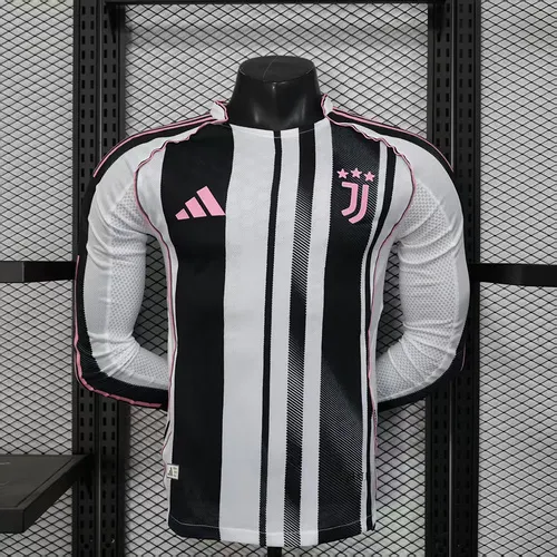 2025/2026 Long Sleeve Player Version Juventus Home Football Shirt 1:1 Thai Quality