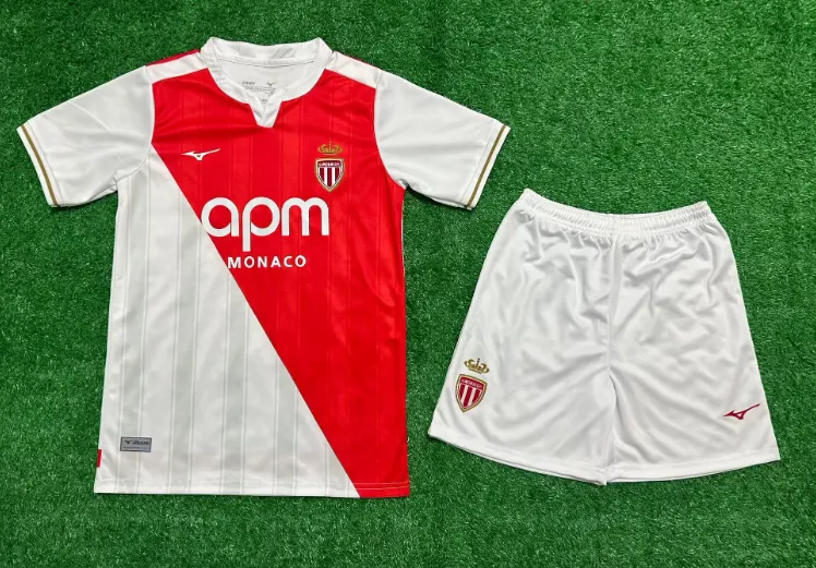 2025/2026 AS Monaco Home Football Shirt 1:1 Thai Quality Kids Size