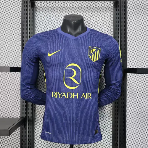 2025/2026 Long Sleeve Player Version Atletico Madrid Away Football Jersey 1:1 Thai quality