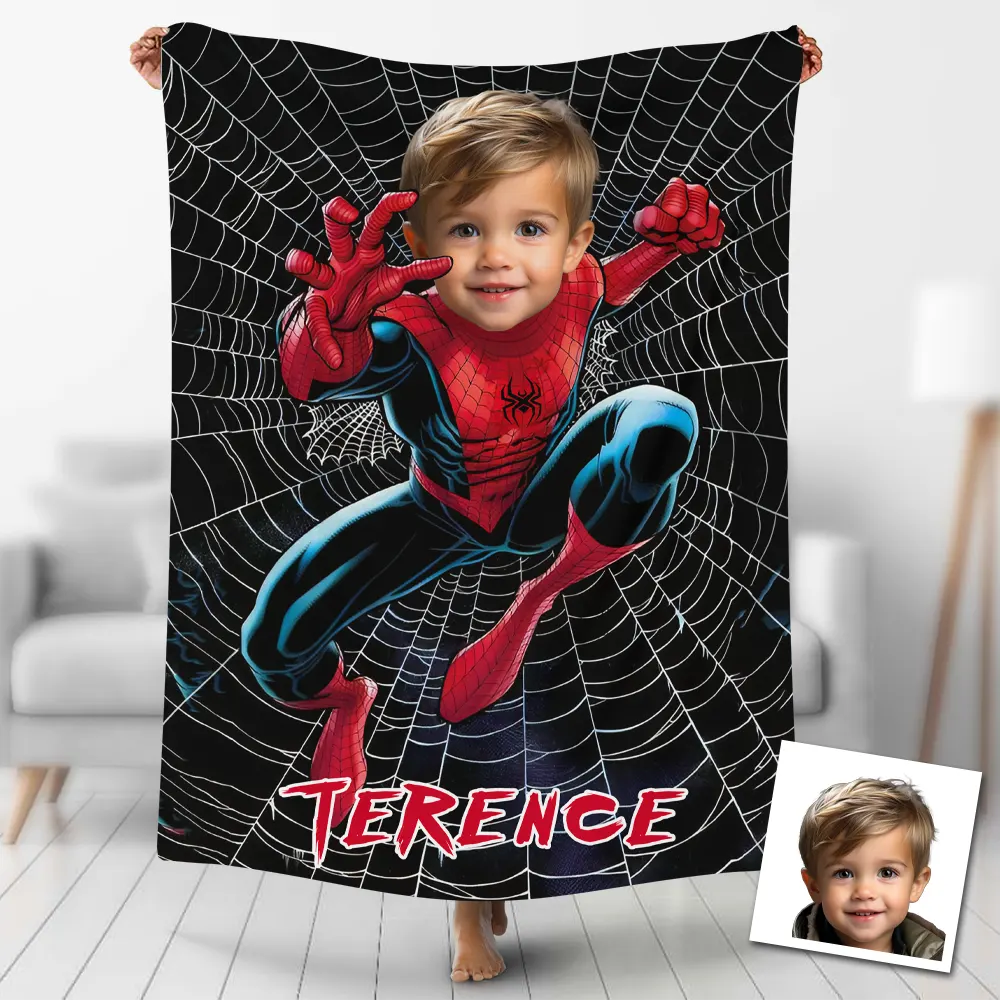 Custom Face Blankets Personalized Thread Glide Runner Customized Noble Gifted Defender Fleece Blankets