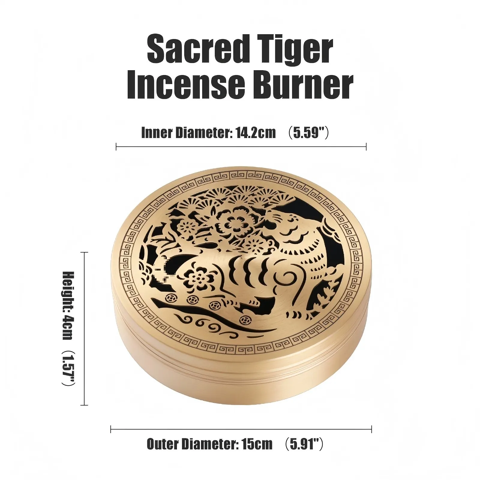 NingNatural 12cm Grand Bronze Incense Censer & Seal Mold 7